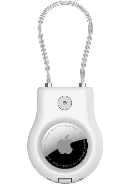 Airtag Için Örgülü Metal Kablolu Kılıf - Beyaz