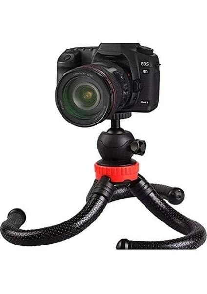 Profesyonel Fotoğraf ve Video Çekimi Tripot Telefon Tutucu Esnek 360 Açılı Youtuber,