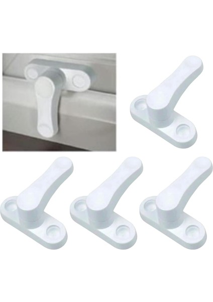 5 Adet Kapı Pencere Hırsız Çocuk Emniyet Kilidi Mandalı Pvc Çekmeli 360 Derece Dönebilir