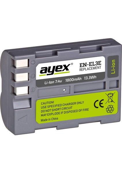 EN-EL3E Batarya D300, D300S, D700, D200, D100 Ile Uyumlu