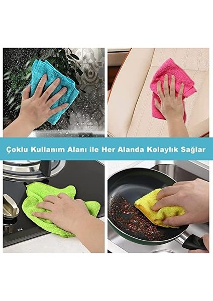 Mikrofiber Bez 8&apos;li Paket Renkli Mutfak Temizlik Bezi, Oto Kurulama Toz Bezi fiyatları