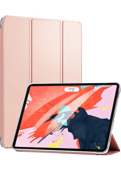 iPad Pro 11`` 2022 4. Nesil Için Kılıf (A2759-A2435-A2761-A2762) Smart ve Arka Kapak Rose [ipad Pro 11 2022 ile Uyumlu Kılıf - Rose ]