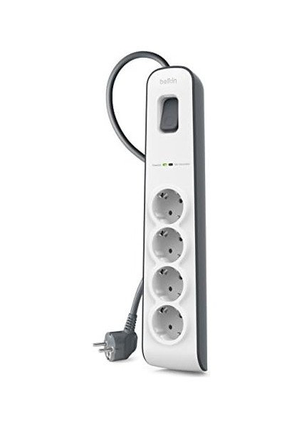 Surgemaster 4&apos;lü Priz, Yüksek Gerilim Korumalı (2 M Kablo) Beyaz/gri BSV400VF2M fiyatları