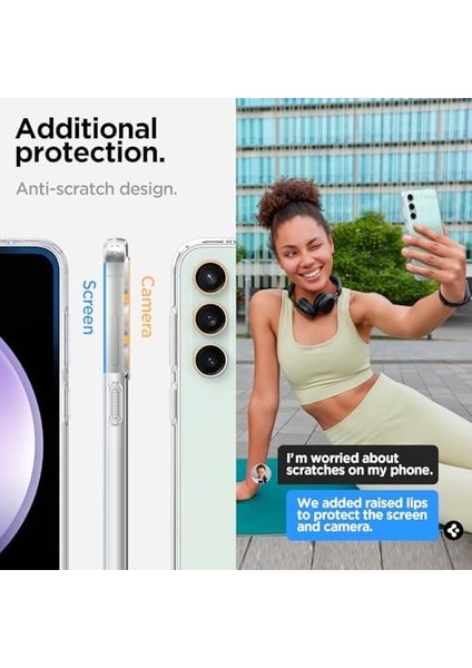 Galaxy S23 Fe ile Uyumlu Kılıf Crystal 4 Tarafı Tam Koruma Crystal Clear - ACS06369 modelleri