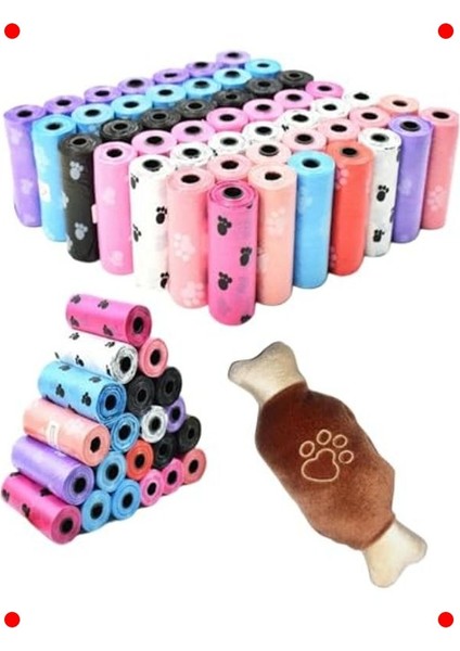 Evcil Atık Poşeti & Peluş Kemik Oyuncak Seti