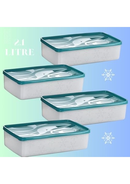 4 Adet Derin Dondurucu Saklama Kabı - 2.1 Litre - Hızlı Dondurma Özelliği fiyatları