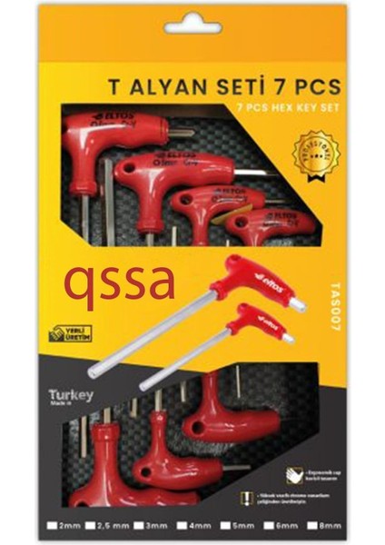 7 Parça T Tipi Seti (2-2,5-3-4-5-6-8 Mm)