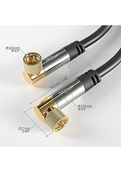 – Sat/ Kabluso, Koaksiyel Kablolar – 90° Açılı – 2m – 4K Tv Uydu Kablosu, F Konnektör – 0,5-30M Arasında Mevcut (Radyo/tv, Dvb-T, Dvb-C, Dvb-S/dvb-S2, Internet, Siyah) modelleri