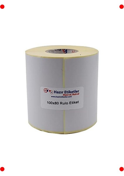 100X80 mm Kuşe Barkod Etiketi (500'LÜ Rulo)