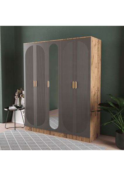 Soho 5 Kapaklı Eko Gardırop - Mdf Kapak