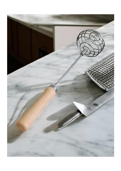 Paslanmaz Çelik Ahşap Saplı Yuvarlak Yaylı Yumurta Çırpıcı fiyatları