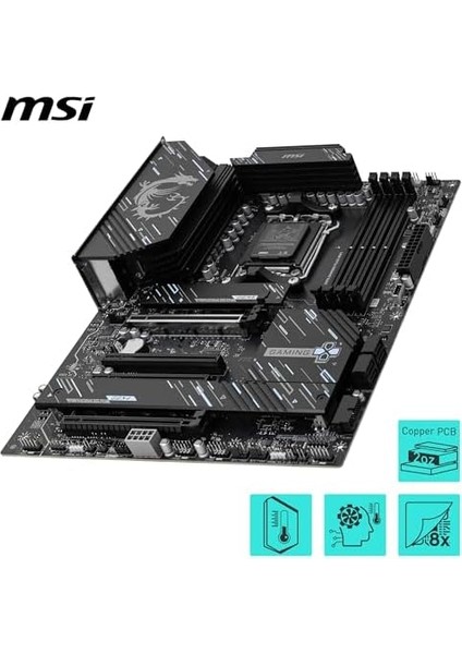 Msı X870E Gamıng Plus Wıfı Am5 Ddr5 8200MHZ(OC) 3x M.2 USB 40GBPS HDMI Dp 5g Lan Wıfı 7 Rgb Atx fiyatları