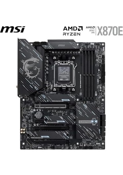 Msı X870E Gamıng Plus Wıfı Am5 Ddr5 8200MHZ(OC) 3x M.2 USB 40GBPS HDMI Dp 5g Lan Wıfı 7 Rgb Atx modelleri