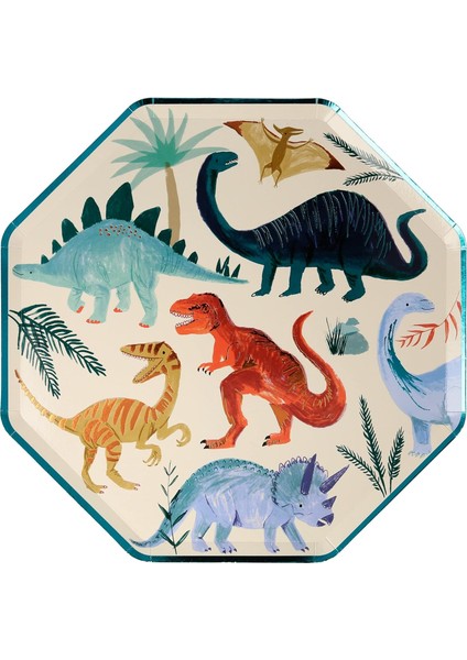 Dinosaur Plates Dinozor Tabak 8&apos;li