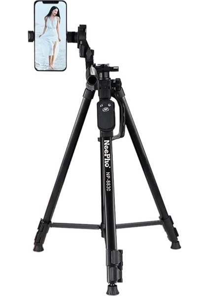 Kumandalı Şarjlı Kalın Sağlam Aliminyum Kalın Gövdeli Profesyonel Telefon Tutucu Çantalı 150 cm Neepho F8830