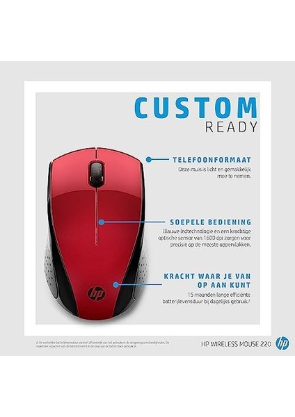 7KX10AA 220 Kablosuz Fare, Kırmızı fiyatları