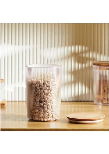 Desenli Cam Saklama Kabı - Hava Geçirmez Ahşap Kapaklı, Lüks Mutfak ve Restoran Kullanımı Için (250 Ml) fiyatları