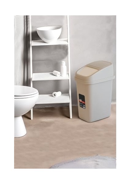 Çöp Kutusu 10 Litre Pratik Kapak Mutfak Ofis Çalışma Masası Kapı Önü Çöp Kovası Bej W: 270 • I: 185 • H: 385 mm fiyatları