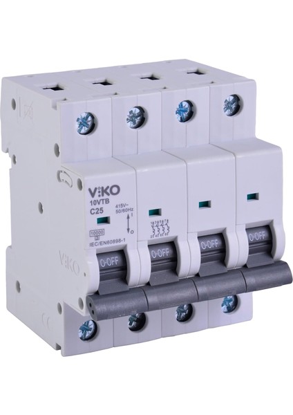 10VTB-4C25 Otomatik Sigorta 10KA C Tipi 4 Kutup 25A