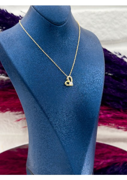 925 Ayar Gümüş Kalp Modeli Mosanite Taşlı Zarif Kadın Kolye modelleri