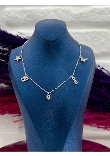 925 Ayar Gümüş Figürlü Şans Modeli Zarif Kadın Kolye fiyatları