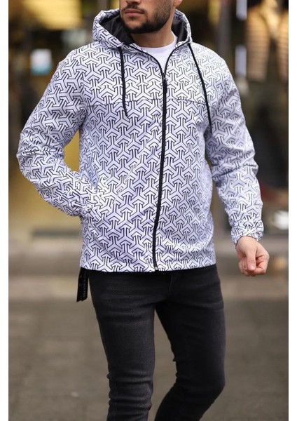 Unisex Kapüşonlu Içi Astarlı Yağmurluk - Beyaz modelleri