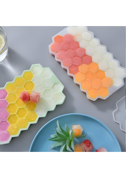 Desenli Silikon Buz Kalıbı, Renkli, Yapışmaz Özellikli, Kokteyl ve Içecekler Için