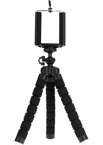Süngerli, Elastik ve Sabit, Dönebilen Tripod (Siyah)