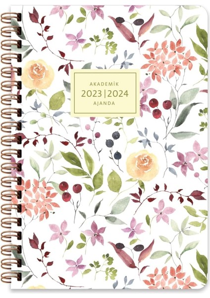 A5 (15 * 21) Spiralli Akademik Ajanda - Çiçek