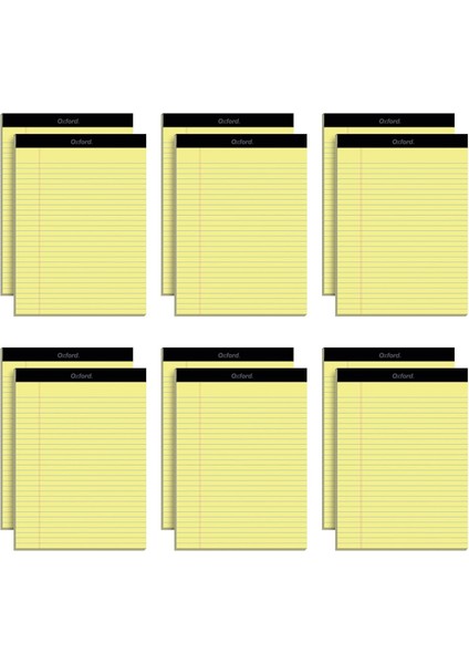 8,5 x 11 Yasal Ped, 12&apos;li Paket, Geniş Çizgili, Sarı Kağıt, Yazı Defteri Başına 50 Yaprak, Abd&apos;de Üretilmiştir (74020)