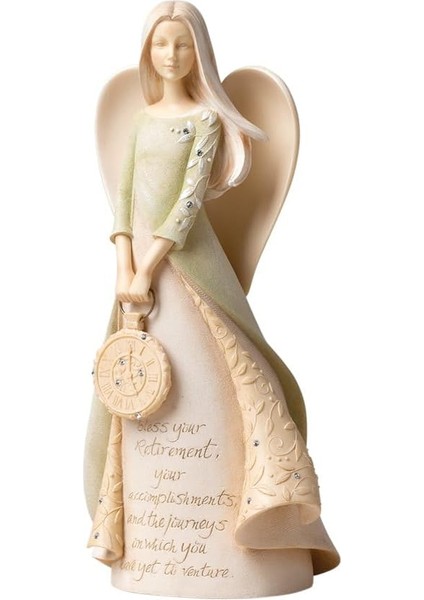 Temeller Emeklilik Melek Taşı Reçine Heykelcik, 22,8 cm