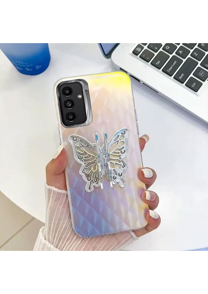 Galaxy A25 5g ile Uyumlu Kılıf Standlı Kelebek Silikon Kılıf Desen 2