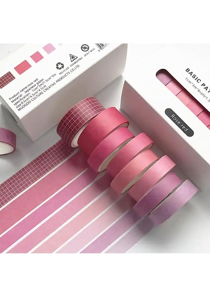 Rose Red Temalı 8 Renkli Washi • Sticky
