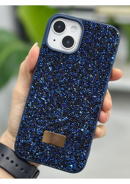 Aksesuar 13-14 ve 15 ile Uyumlu Tasarımlı Taşlı Işıltılı Parlak Pırlanta Silikon Kılıf