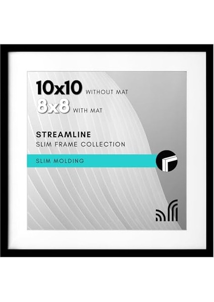 Siyah 10X10 Resim Çerçevesi - Mat Veya 10X10 Çerçeve Mat ile 8x8 Resim Çerçevesi Olarak Kullanın - Kenarlık Kare Resim Çerçevesi, Kırılmaya Dayanıklı Cam ve Duvar Veya Masa Üstü Için modelleri