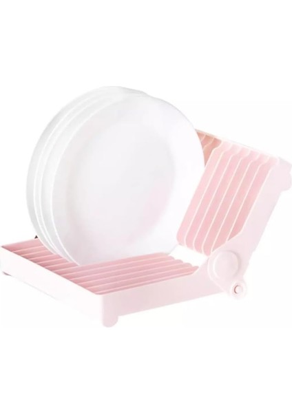 Bulaşık Rafı, 12 Tabak Kapasiteli, 14-30 cm Uyumlu, Bpa Içermez, Pembe/beyaz/yeşil