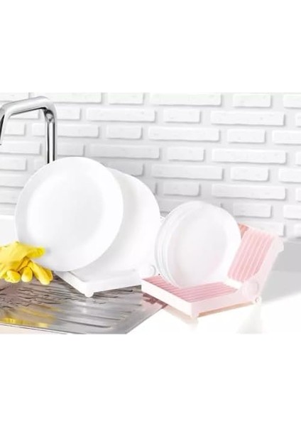 Bulaşık Rafı, 12 Tabak Kapasiteli, 14-30 cm Uyumlu, Bpa Içermez, Pembe/beyaz/yeşil modelleri