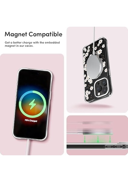 Ciel By 15 Pro Max ile Uyumlu Kılıf Cecile Mag Magsafe Özellikli Daisy - ACS06624 modelleri