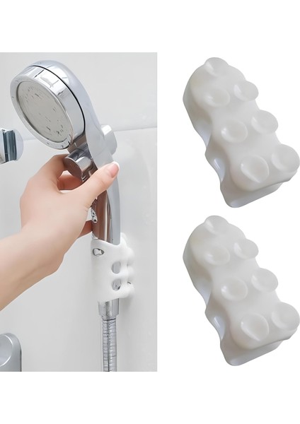 2 Adet Duş Başlığı Tutucu – Silikon, Ayarlanabilir, Aletsiz Kurulum