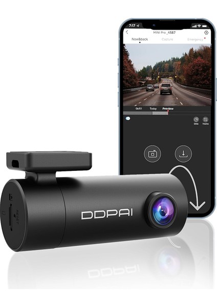 Mını Pro 1296P UHD 330 Derece Görüş 24 Saat Modu Akıllı Araç Kamerası