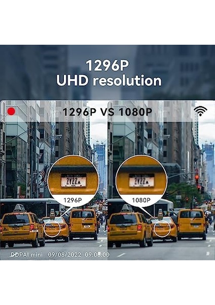 Mını Pro 1296P UHD 330 Derece Görüş 24 Saat Modu Akıllı Araç Kamerası modelleri