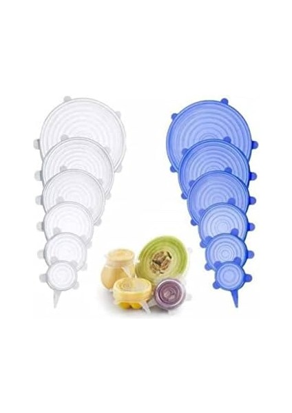 Kaplara Uyumlu Silikon Kapaklar Tazeliği Koruyan 6 Parça Silikon Kapak Takımı 6 Lı Strech Kapak fiyatları