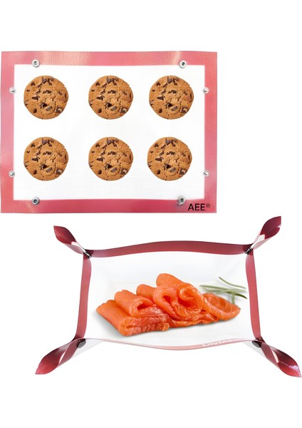 Çıtçıtlı Kendiliğinden Yağlı Pişirme Matı Yanmaz Yapışmaz Yıkanabilir Fırın Matı 40X30