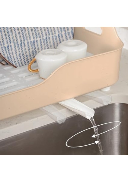 AKL-060 Bej Lüks Tabaklık Bulaşıklık-Yönlendirilebilir Su Akıtma Kanallı Bulaşık Sepeti-Kaşıklıklı modelleri