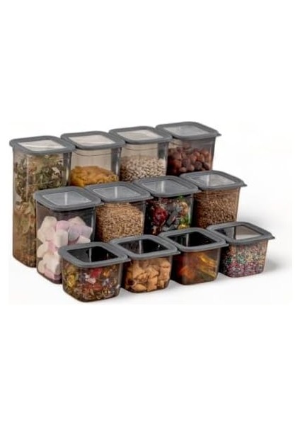 12&apos;li 3 Boy Set Sızdırmaz Kapaklı Kare Erzak Saklama Kabı 650ML - 1300ML - 1900ML Kare Erzak Saklama Kabı fiyatları