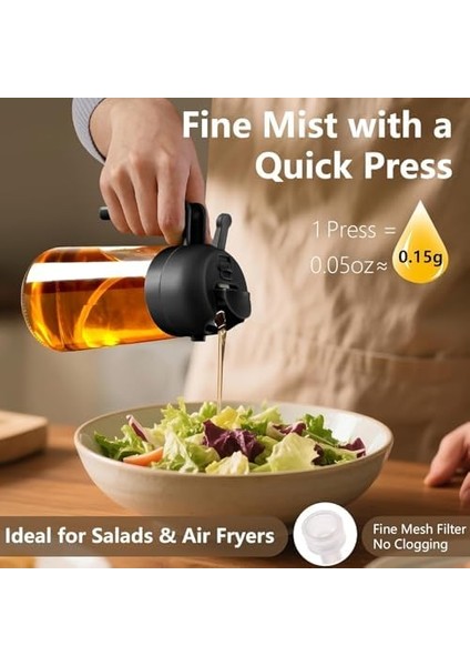 2 Adet Çift Fonksiyonlu Akıtmaz Cam Yağdanlık Sprey Akıtma Ayçiçek Yağı Zeytin Yağı Şişesi Yağlık 450ML modelleri