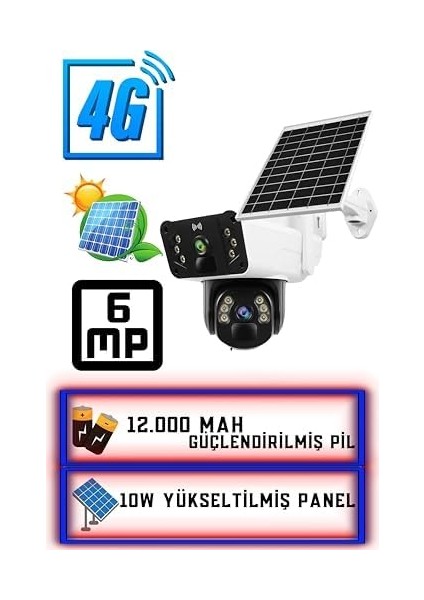 4g Güneş Enerjili Güvenlik Kamerası, Yüksek Çözünürlük, Geniş Kapsama (ETS4G-002) fiyatları