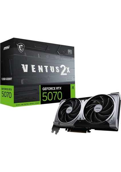 Nvıdıa Rtx 5070 12G Ventus 2x Oc 192 Bit Gddr7 Oyun Grafik Kartı, 2557 Mhz&apos;e Kadar Frekansı Artırma, Pcıe Gen 5, Dlss 4, Dp 2.1 x 3, HDMI 2.1 x 1, Sff Hazır