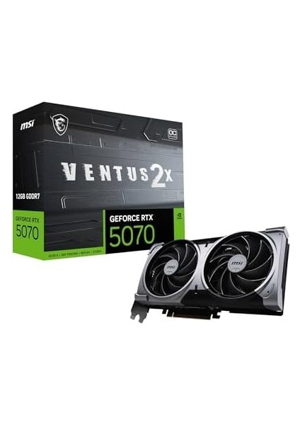 Nvıdıa Rtx 5070 12G Ventus 2x Oc 192 Bit Gddr7 Oyun Grafik Kartı, 2557 Mhz&apos;e Kadar Frekansı Artırma, Pcıe Gen 5, Dlss 4, Dp 2.1 x 3, HDMI 2.1 x 1, Sff Hazır fiyatları