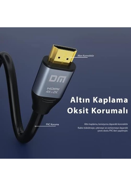 HI005 4K 60Hz HDMI 2.0 Görüntü ve Ses Aktarım Kablosu 5 Metre fiyatları